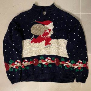 Vintage Ice Skating Santa Sweater